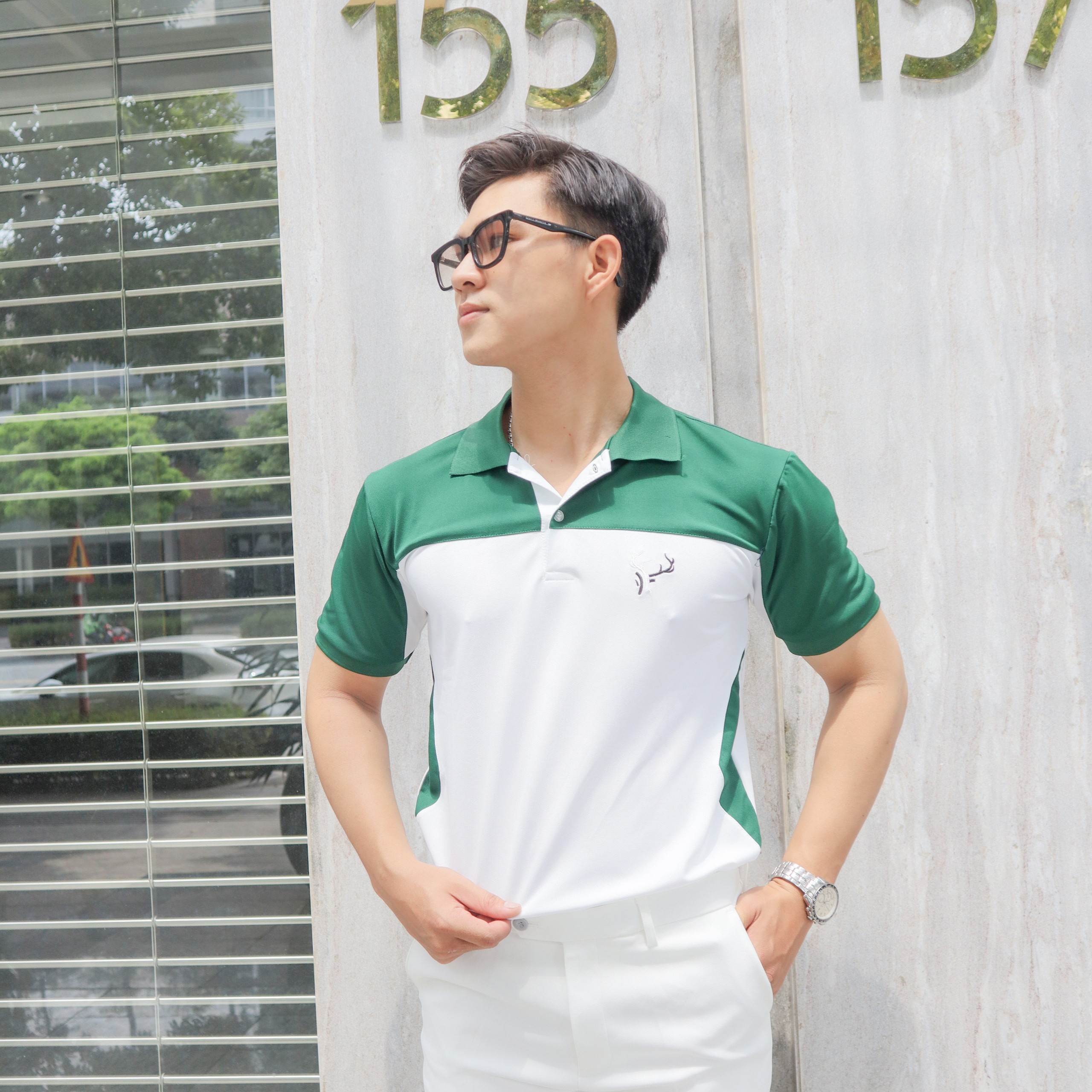Áo thun nam POLO trơn vải cá sấu vải cotton phối màu cao cấp ngắn tay cực sang trọng