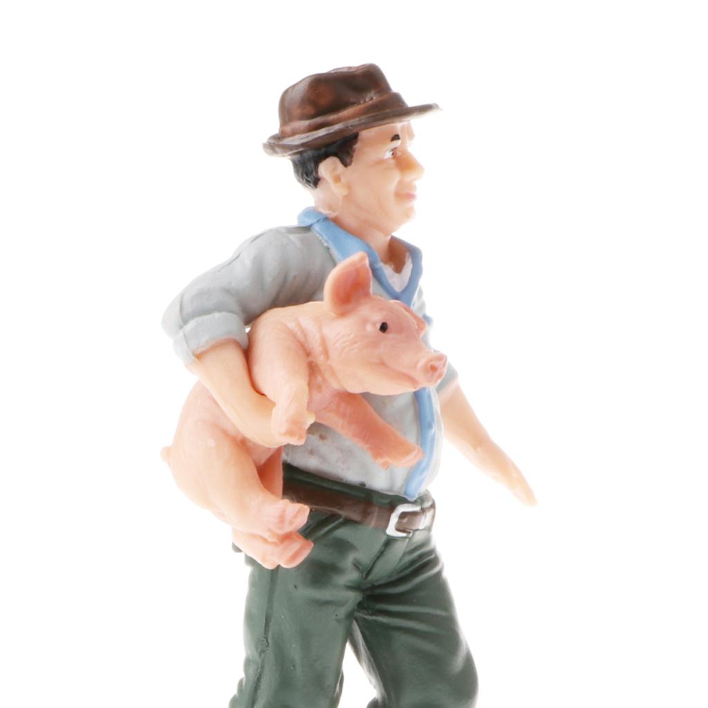 3 Pieces Simulation Farmer Model Action Figures Kids Toy Collections Gift