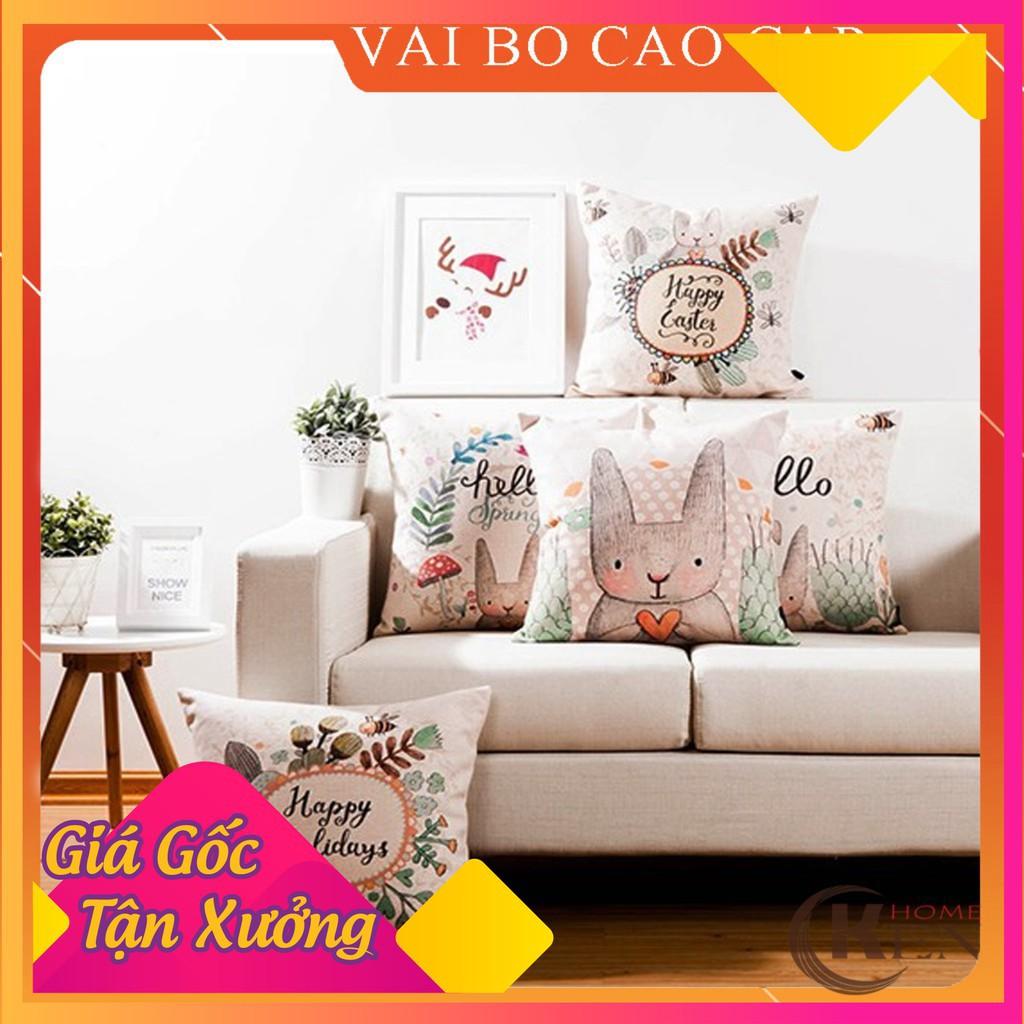 Gối Tựa Lưng | Gối Tựa Sofa, Gối Vuông Trang Trí In Hoạt Tiết Hoa Lá Hiện Đại Kích Thước 45x45cm