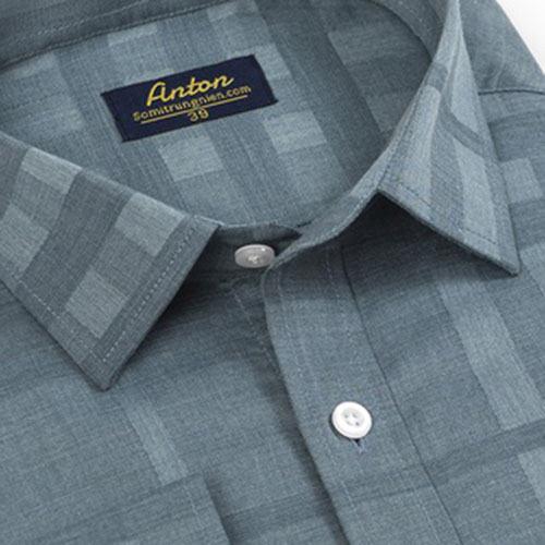 Sơ mi nam dài tay công sở trung niên thương hiệu Anton vải bamboo xanh lục thoáng mát, thấm hút mồ hôi - XAT204