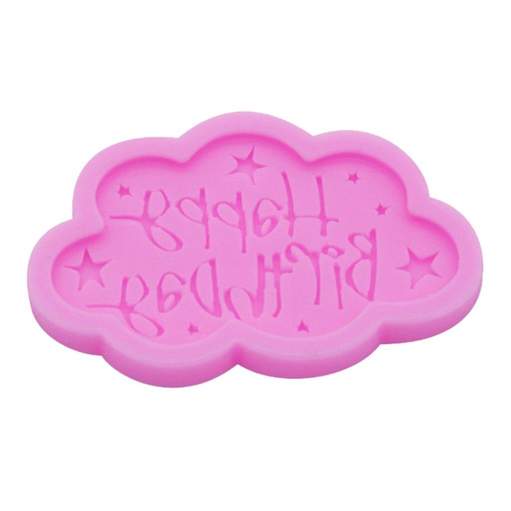 Birthday Letter Cake Mold Silicone Fondant Mold Cake Decorating Chocolate Baking Tool Cloud Happy Birthday Cake Decoration