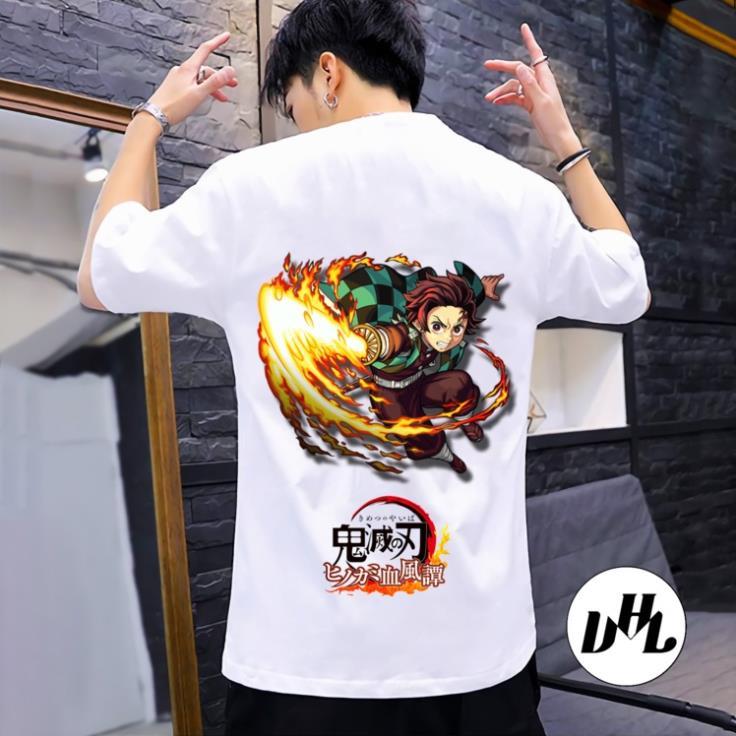 Áo thun nam nữ thanh gươm diệt quỷ Tanjiro ATT-002, Áo thun Anime Manga Kimetsu no Yaiba Unisex Nam Nữ