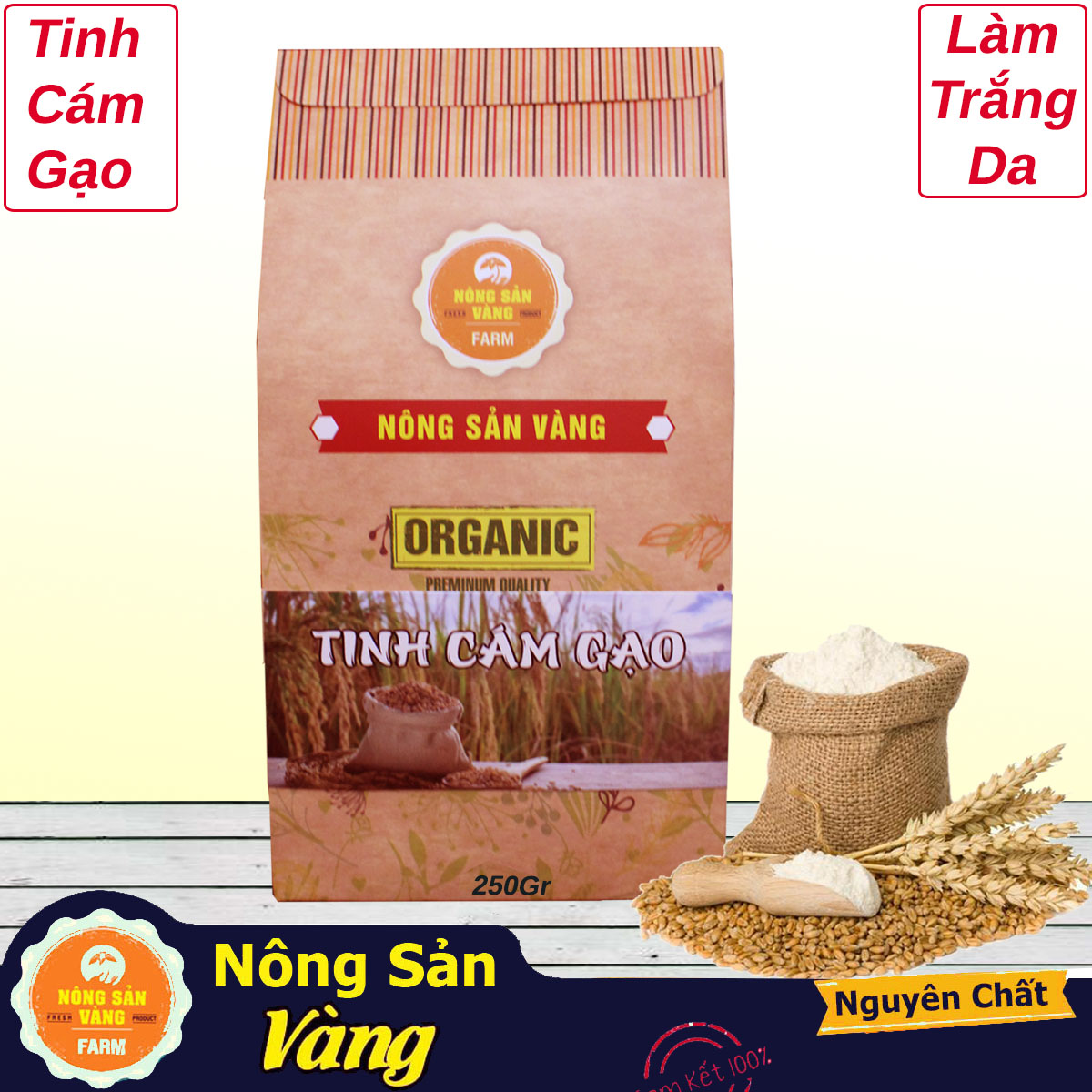 Tinh Bột Cám Gạo Nguyên Chất 250gr - Nông Sản Vàng