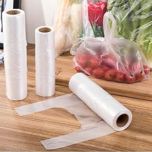 CUỘN 100 TÚI NILON BẢO QUẢN THỰC PHẨM TỰ PHÂN HỦY CÓ QUAI XÁCH 35x42m