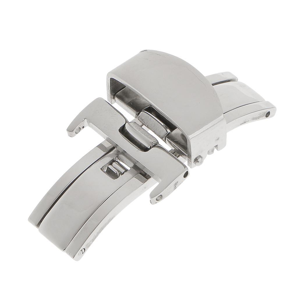 Stainless Steel Butterfly Clasp Watch Buckle Push Belt Strap Clasp