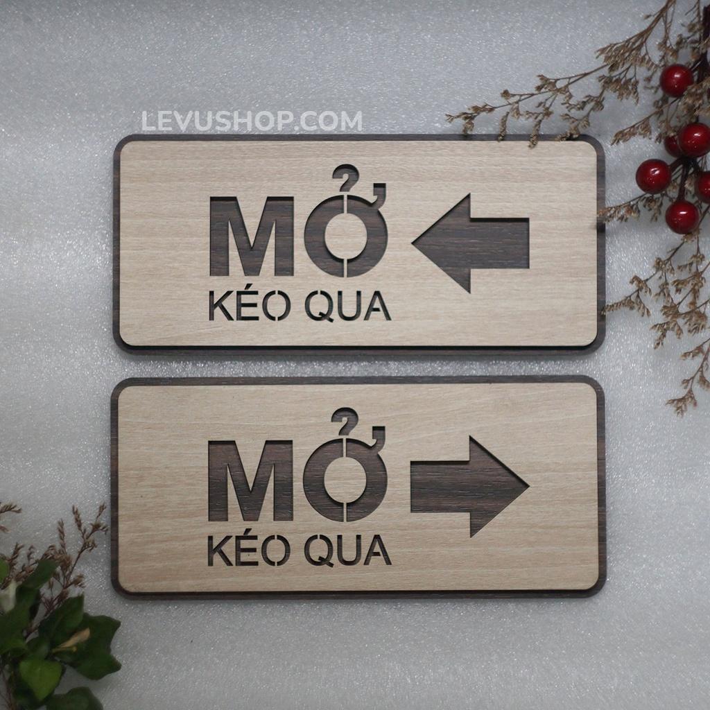 Bảng chỉ hướng mở cửa ra vào LEVU TP05 kéo qua theo hướng mũi tên