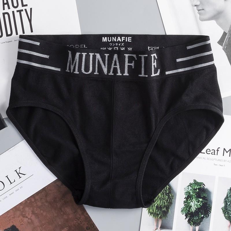 Bộ 4 quần lót nam Munafie hàng dệt kim cao cấp (Có túi zip) - Quần sịp tam giác