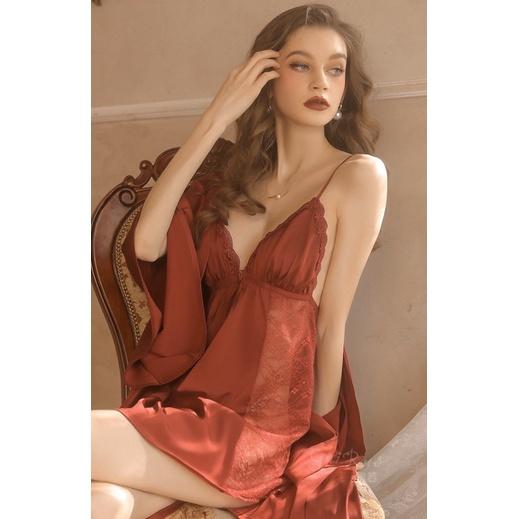 Váy ngủ 2 dây lụa cao cấp sexy phối ren gợi cảm
