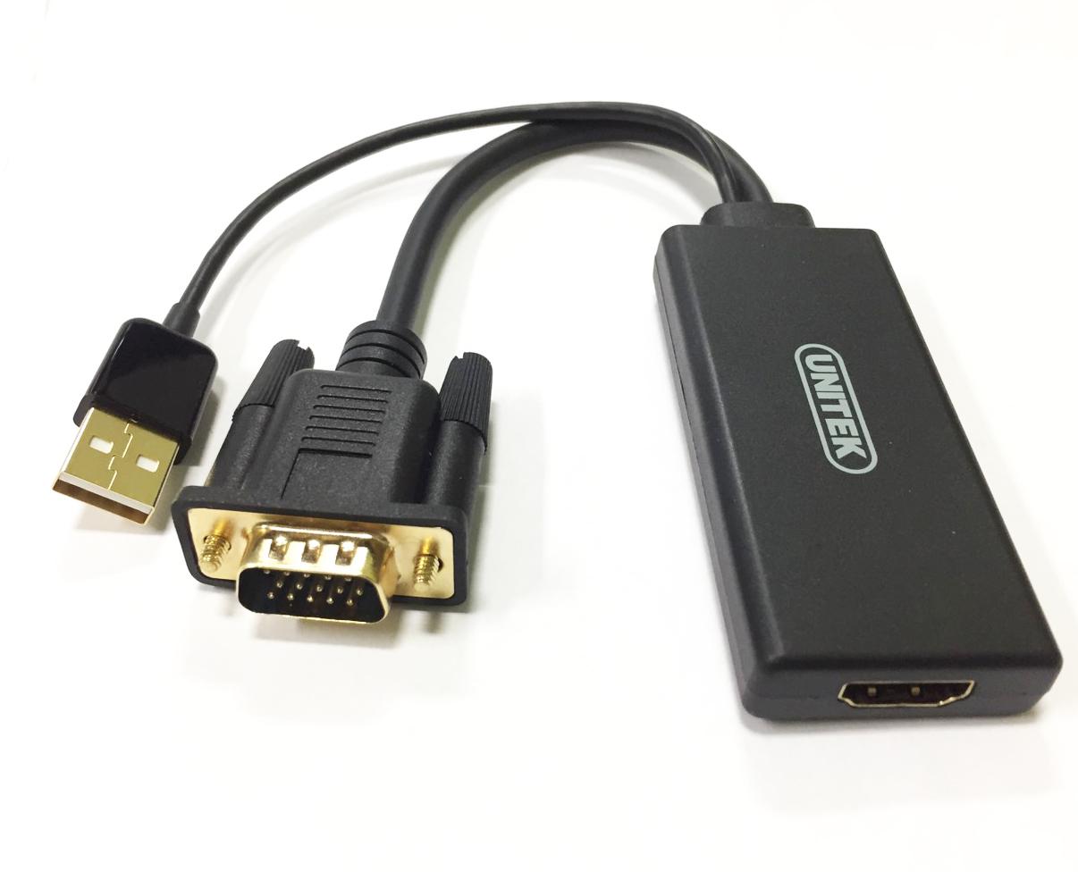 Cáp chuyển VGA sang HDMI có âm thanh Unitek Y-8711 Hàng chính hãng