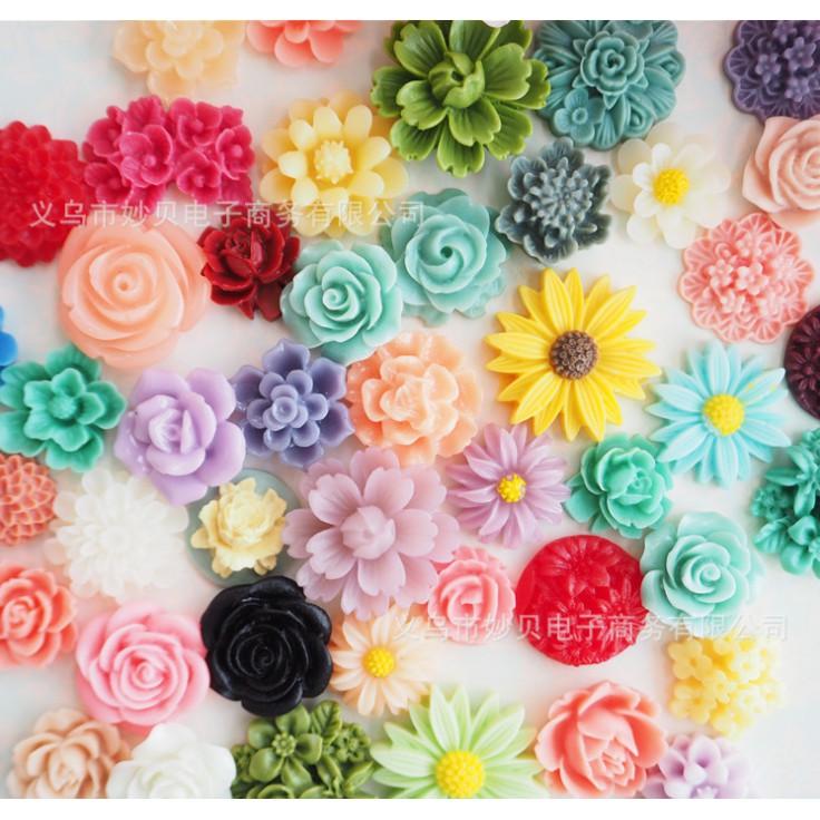 Chuyên Charm * Túi 100 charm hoa các loại trang trí vỏ ốp điện thoại, DIY