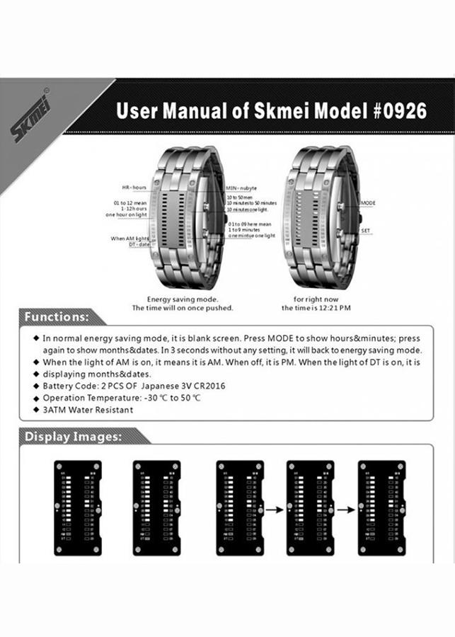 Đồng hồ Nam thể thao SKMEI 0926 - DHA007