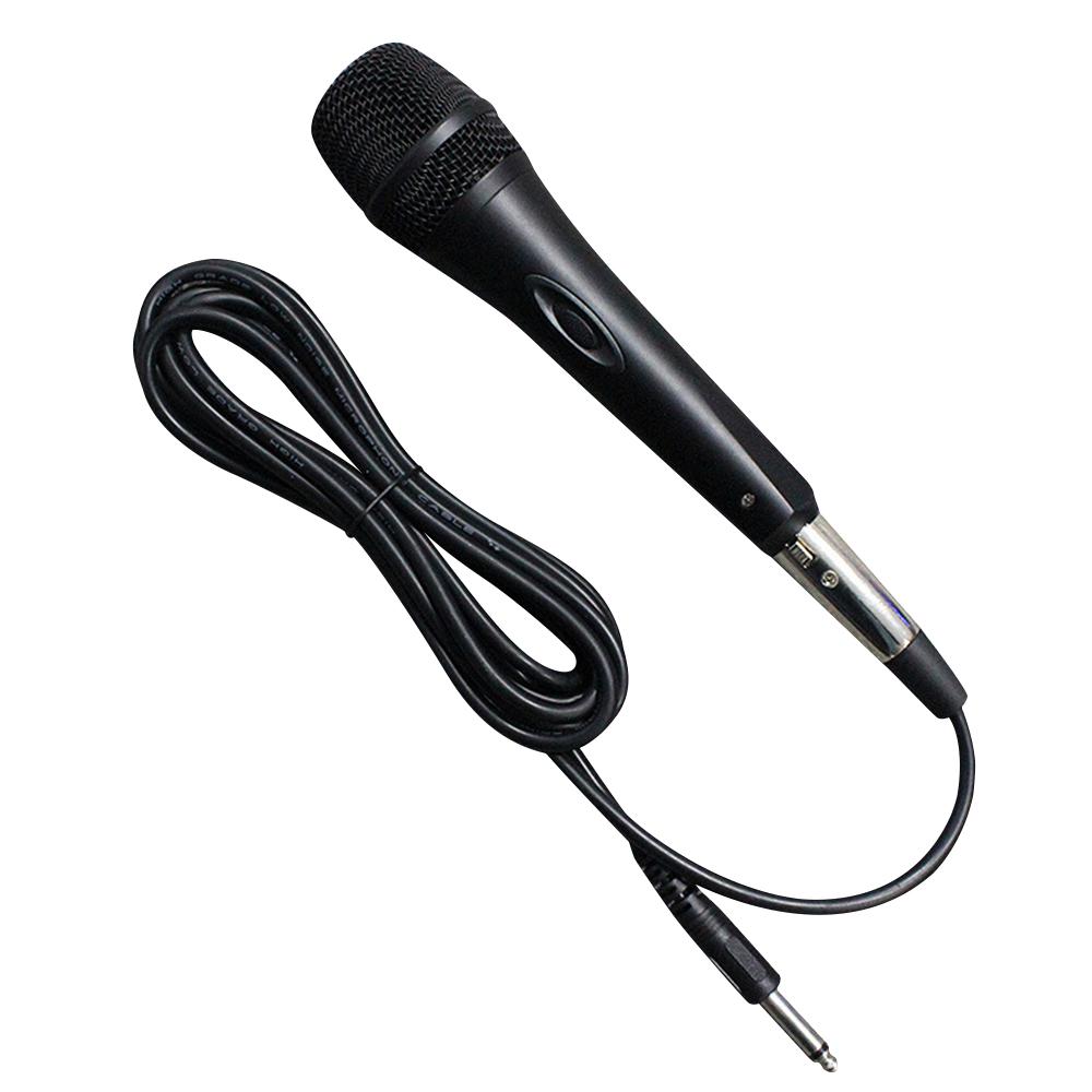 Micrô có dây Mic cầm tay động bằng kim loại với cáp 3 mét Tương thích với hệ thống Karaoke gia đình Máy tính để bàn TV