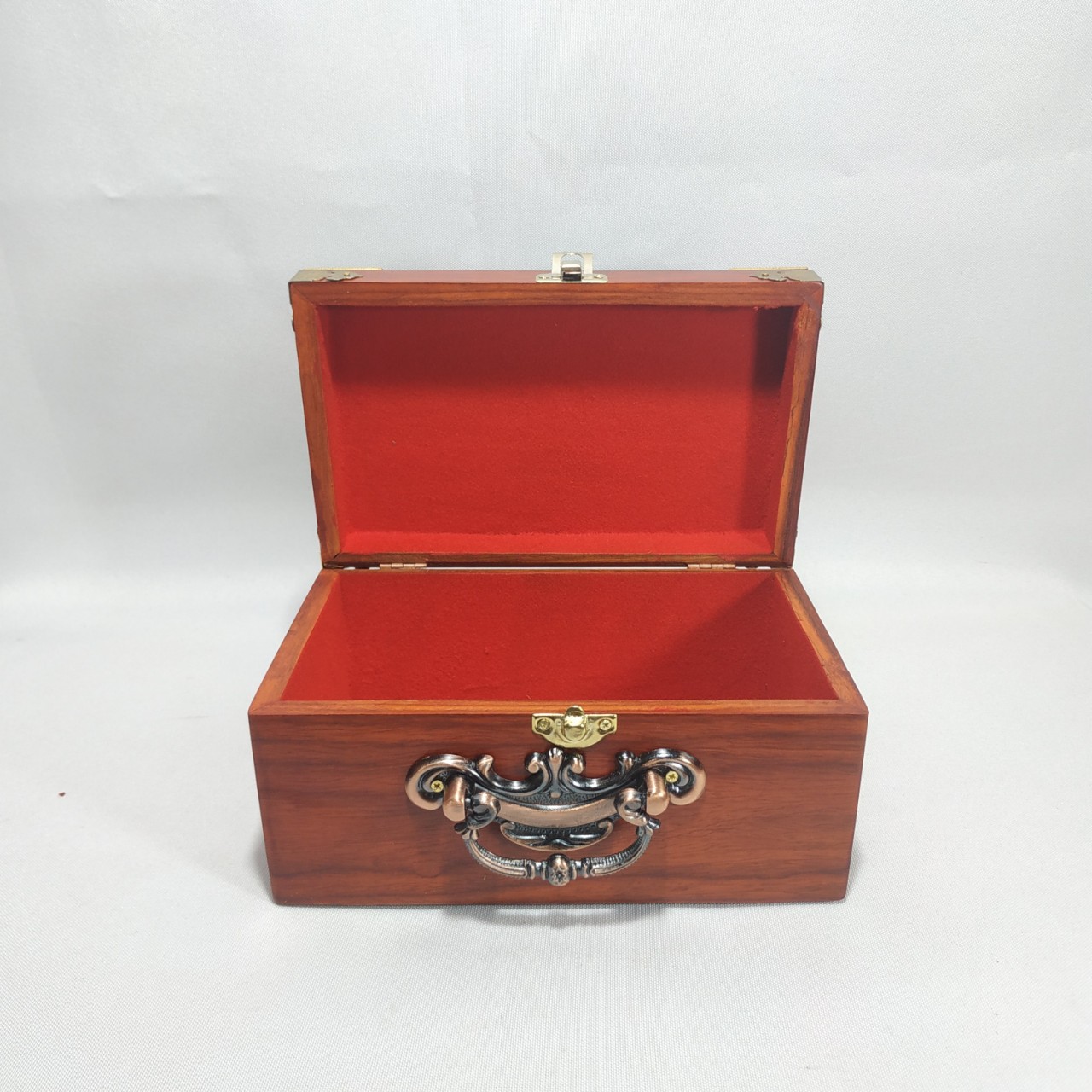 Hộp đựng con dấu - hộp đựng trang sức khum chữ thọ bằng gỗ hương - size 19