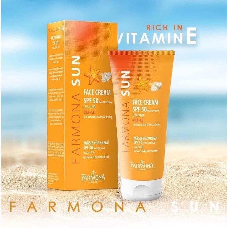 Kem Chống Nắng Không Chứa Dầu, Không Bóng Nhờn Bết Dính Farmona Sun Face Cream SPF50 Oil Free 50ml