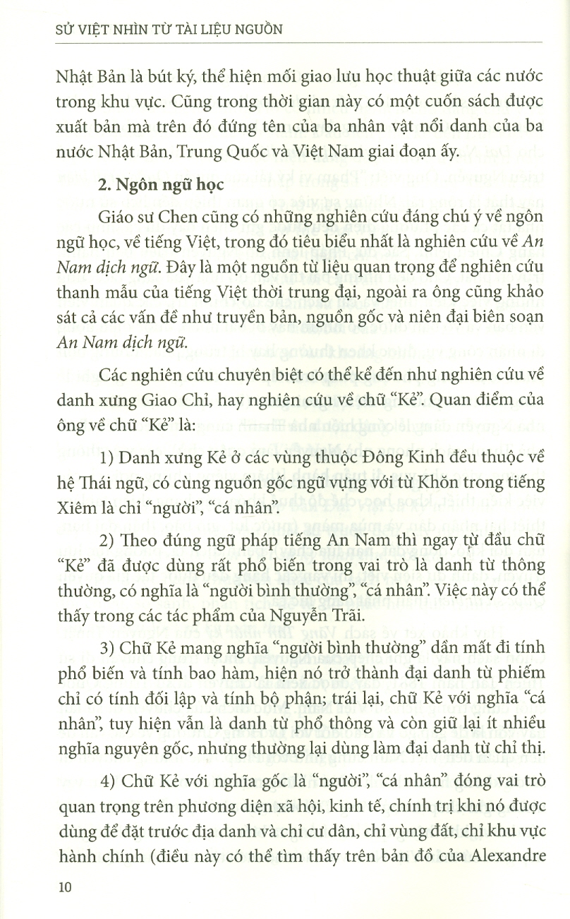 SỬ VIỆT - Nhìn Từ Tài Liệu Nguồn - Trần Kinh Hòa (Cheng Nin Ho) - Nguyễn Mạnh Sơn dịch - (bìa mềm)
