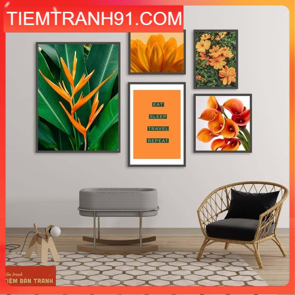 Tranh treo tường - Bộ 5 tranh canvas Bắc Âu hiện đại 28 , tranh canvas giá rẻ