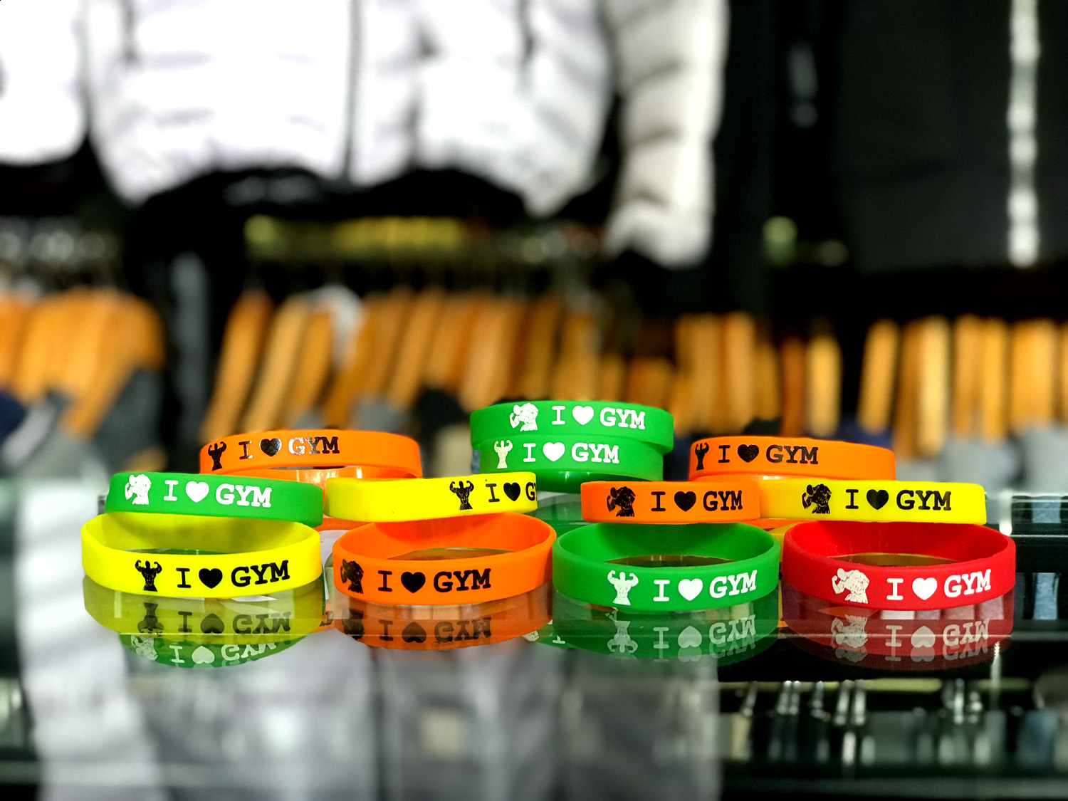 Vòng tay cao su I LOVE GYM, màu sắc ấn tượng, hình in sắc nét