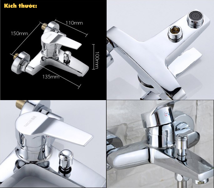 Trọn bộ củ sen nóng lạnh inox Taguo bát sen tắm + Bát sen + Dây cấp + Giá đỡ