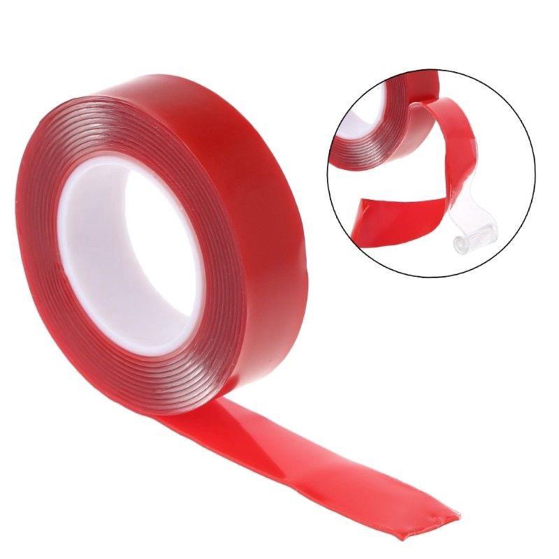 Băng Keo Hai Mặt Màu Đỏ Dài 2m Độ Bền Cao