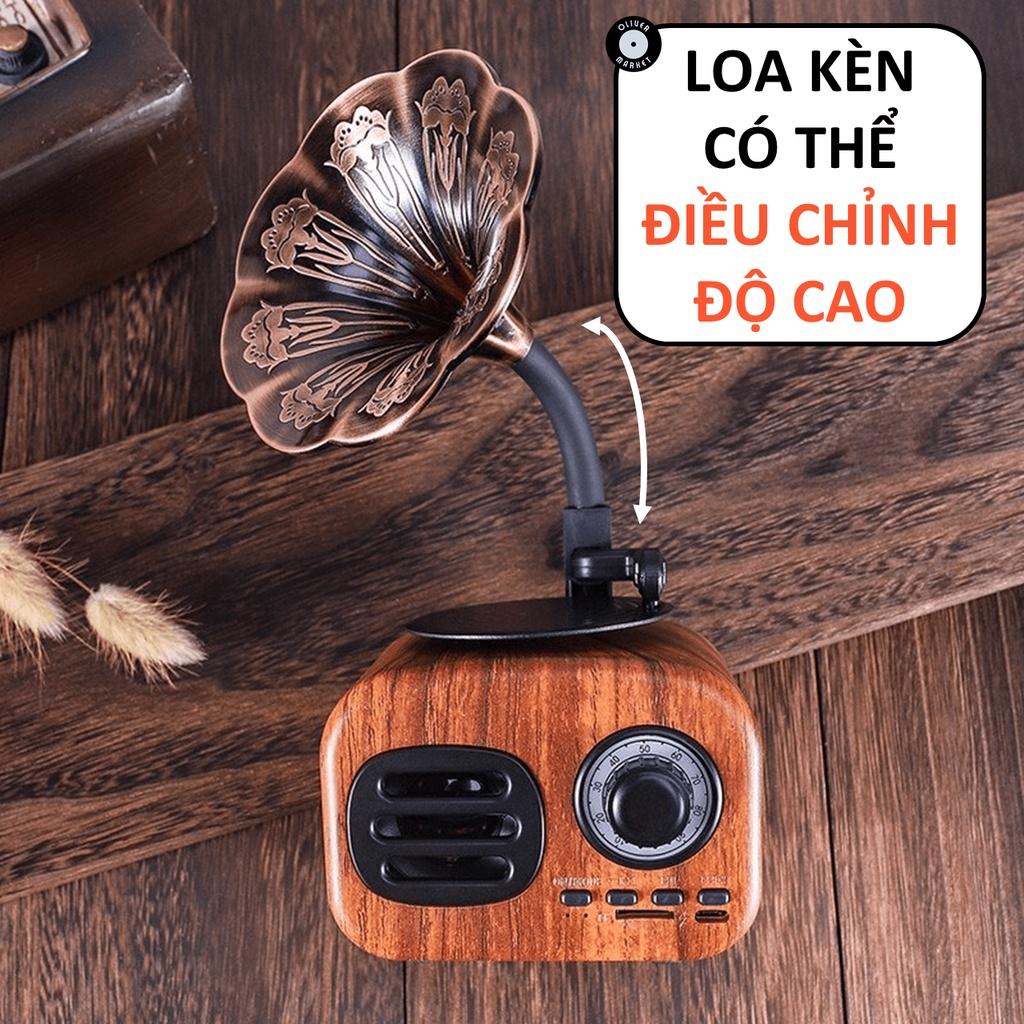 Loa Bluetooth Cổ Điển OLIVER FT05 Loa Kèn Bluetooth Mini Vintage Đồ Decor Bàn Học Trang Trí Phòng Khách Làm Quà Tặng Loa Giả Cổ Độc Đáo