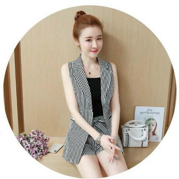 Set 3 Món Vest,Áo Vest Nữ, Áo Ống Kèm Quần Short Hoa Văn Cách Điệu Chất Kaki Thun Hàng Quảng Châu Cao Cấp
