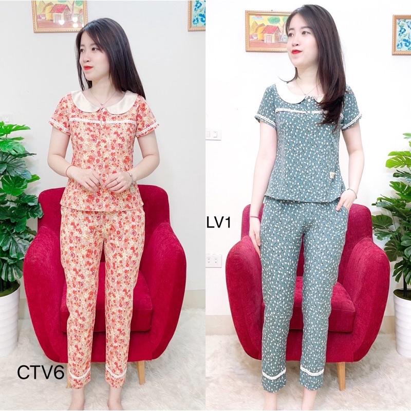 Đồ bộ mặc nhà cổ sen siêu xinh chất mềm, mịn mặc thoải mái