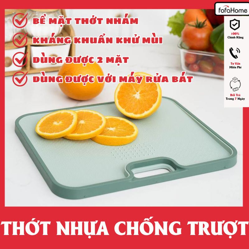 Thớt Nhựa 2 Mặt Chống Trượt Khang Khuẩn Cao Cấp Yoko Vơi Khung Cứng Cáp Hạn Chế Mùi Và Nấm Mốc Giao Màu Ngẫu Nhiên