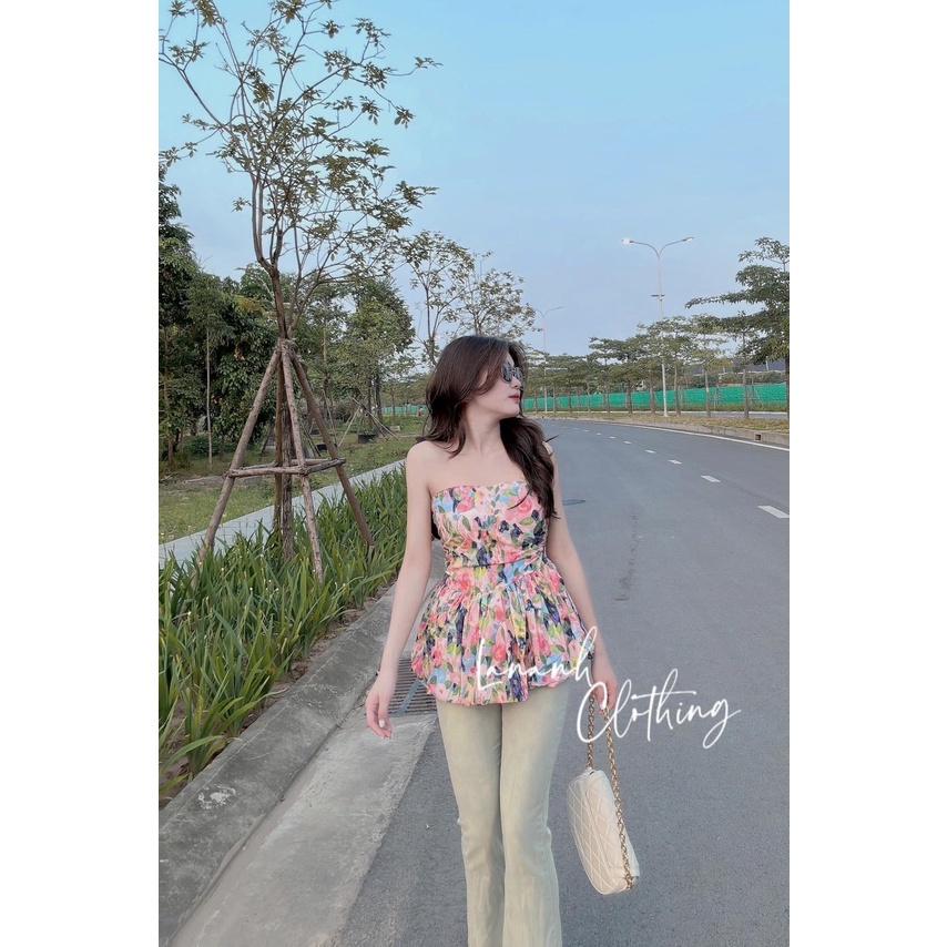 ÁO KIỂU ĐI CHƠI, ÁO QUÂY HOA CHUN LƯNG CỰC HOT