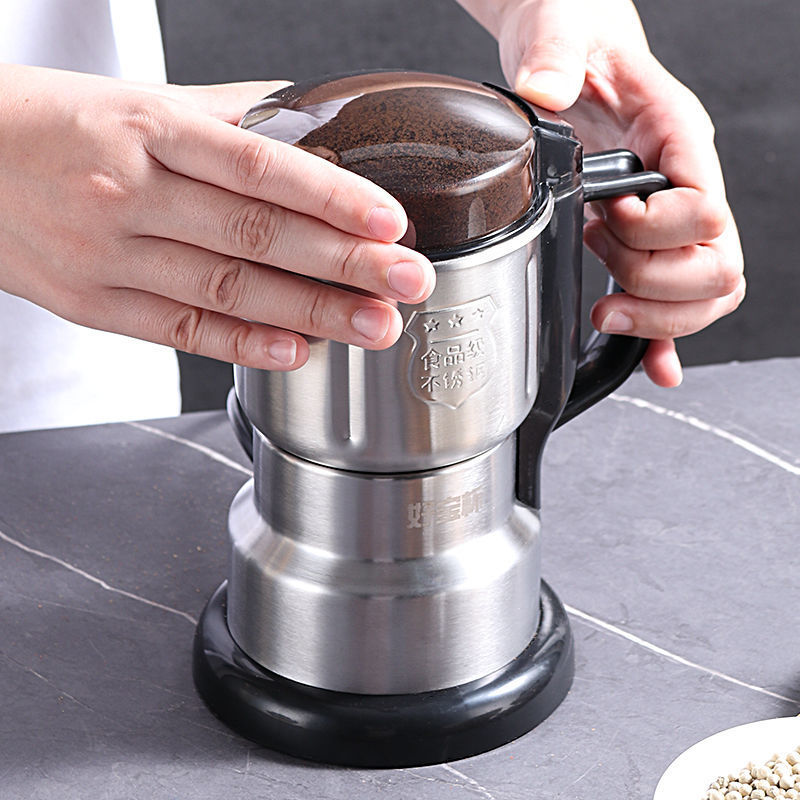 Máy Xay Tiêu Hạt Cafe Hạt Khô Gia Vị Đa Năng Công Suất 250W 8 Lưỡi Dao Cực Bén Chất Liệu Cối Inox - Hàng nhập khẩu