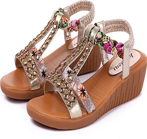 Giày sandal nữ phong cách Hàn Quốc gắn đá đẹp F611