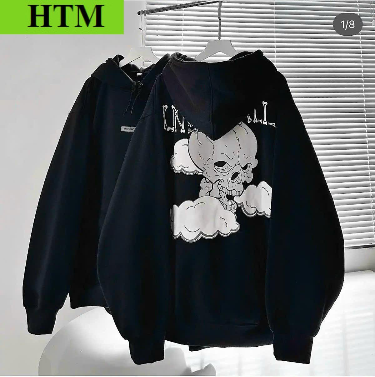 [FREESHIP] Áo Nỉ Hoodie Nam Nữ Phối Theo Phong Cách Form Rộng Siêu Đẹp Hình In Sắc Nét Chất Liệu Vải Dày Dặn Hàng Hot Trend HTM FASHION - Black