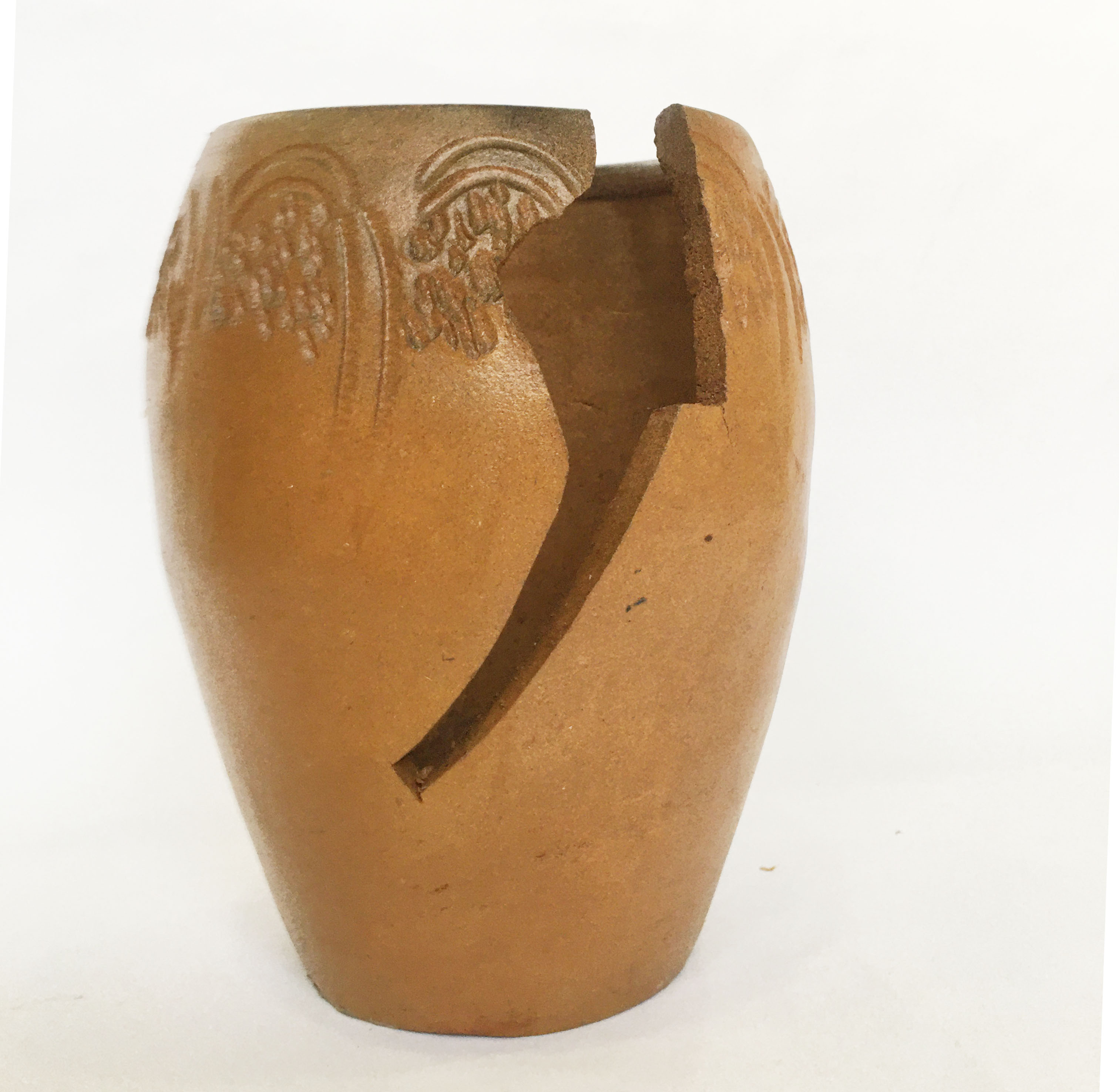 Chậu gốm đất nung trồng sen đá có khoét rãnh - Chậu gốm thủ công Chămpa Bàu Trúc, decor vintage