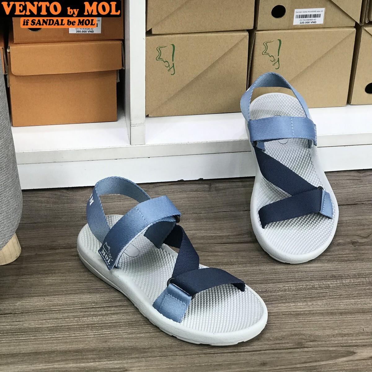 Giày sandal unisex nam nữ quai chéo vải dù đế mõng Slim có quai hậu cố định hiệu MOL mang đi học du lịch MS1166XD