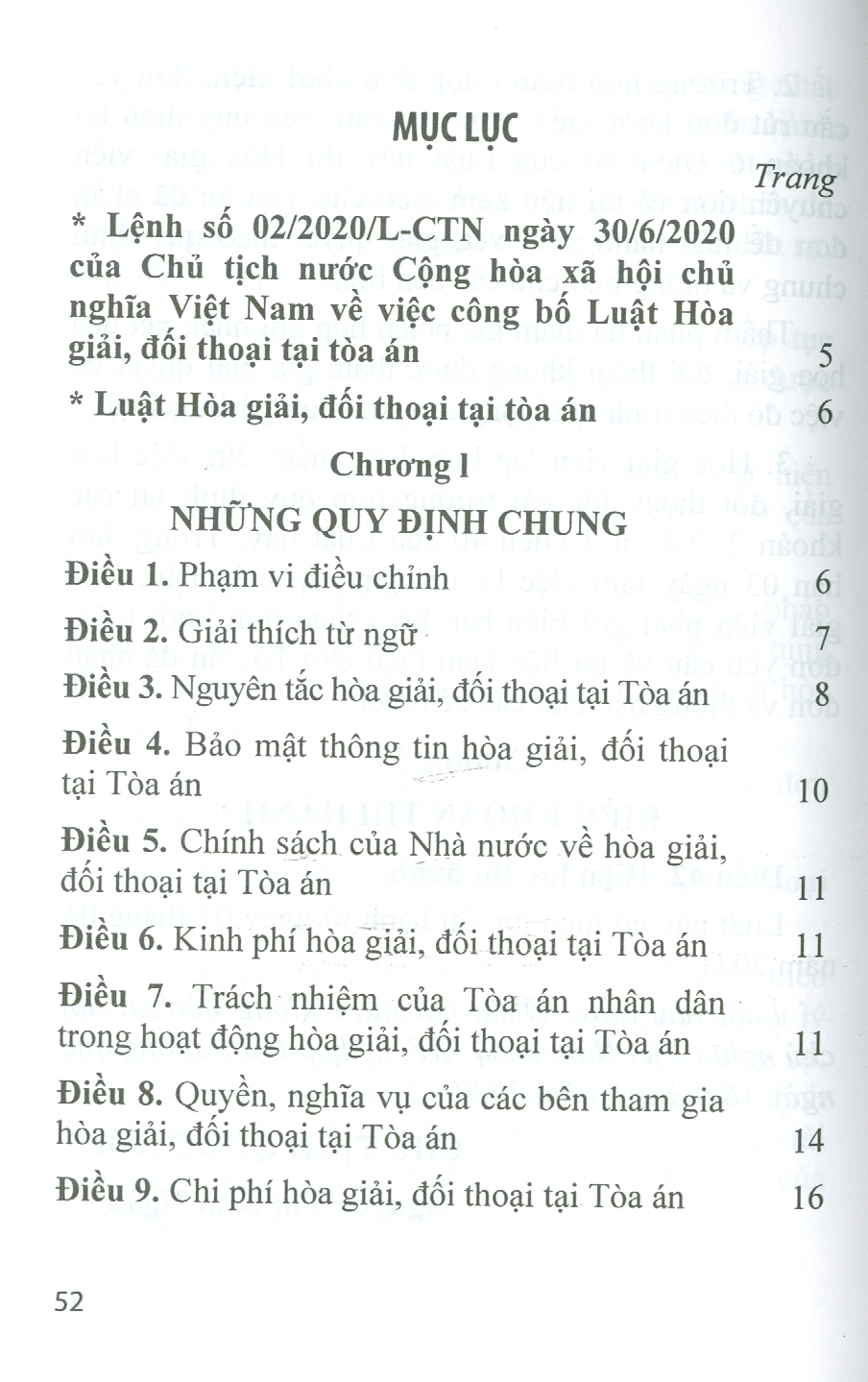 Luật Hòa Giải, Đối Thoại Tại Tòa Án