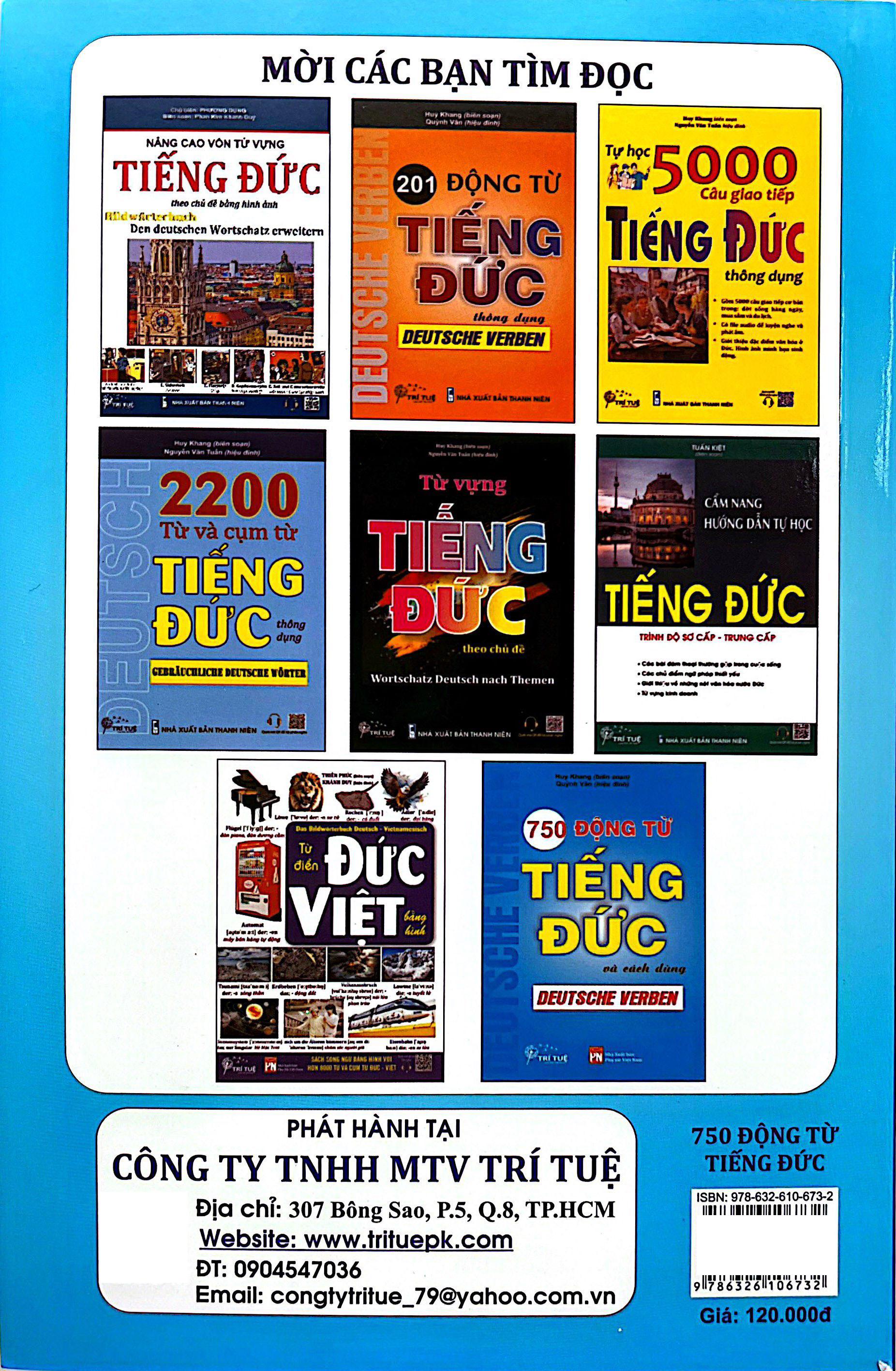 Sách - 750 Động Từ Tiếng Đức Và Cách Dùng