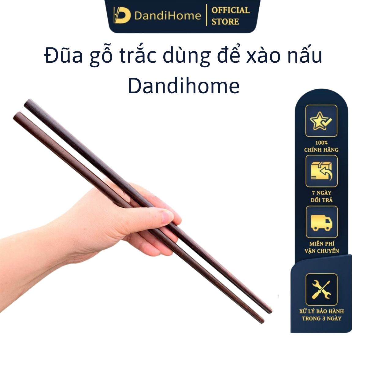 Đũa xào nấu thức ăn DandiHome gỗ trắc cao cấp, chịu nhiệt tốt, không độc hại khi gặp nhiệt độ cao