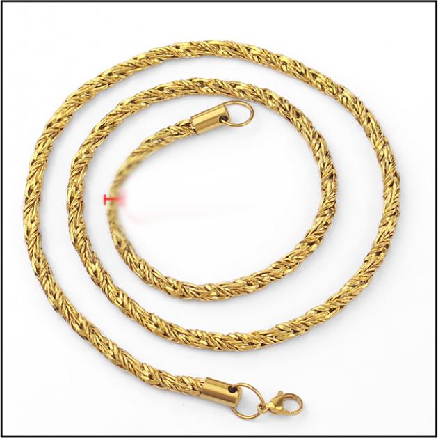 Dây chuyền nam hàn quốc xoắn mạ vàng 24k