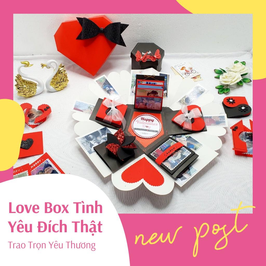 Hộp Quà Trái Tim - LOVE BOX TRUE LOVE (19.5x19.5x13cm) 100% Handmade