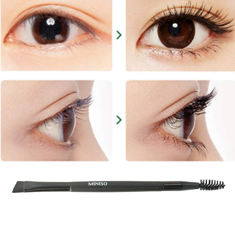 Cọ kẻ lông mày 2 đầu Nhật Bản chuyên nghiệp MINISO DUAL END EYEBROW BRUSH tạo dáng lông mày cong và sắc nét chính hãng - MNS095