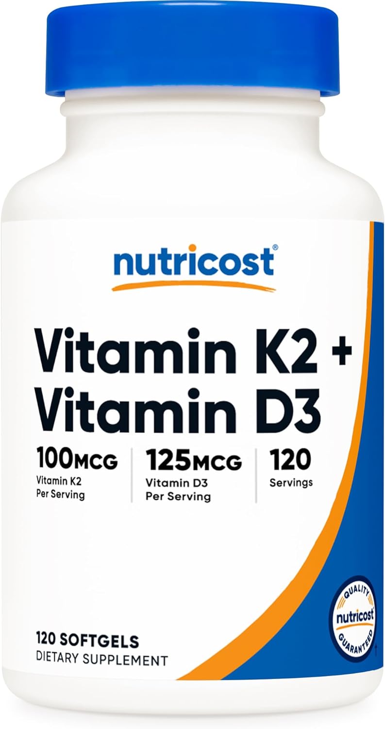 Nutricost Vitamin D3 K2 5000iu 120 viên - Tăng Sức Đề Kháng, Bổ Xương Khớp