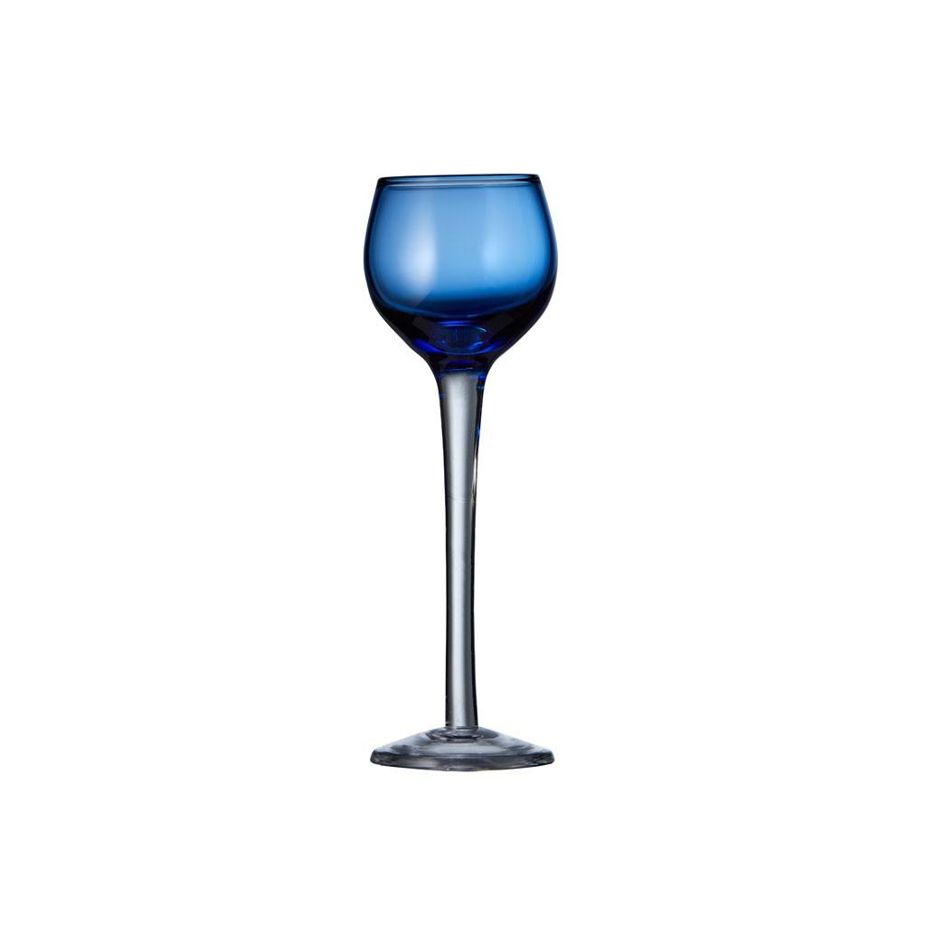 Bộ 6 ly uống shot, màu xanh dương. Nhãn Lyngby Glas Đan Mạch