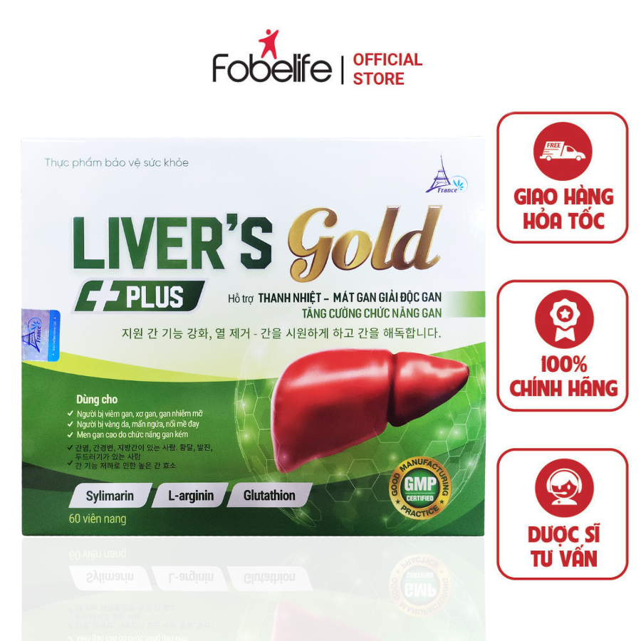 Viên Uống Tăng Cường Chức Năng Gan Cho Người Men Gan Cao Gan Nhiễm Mỡ Viêm Gan Liver Gold plus