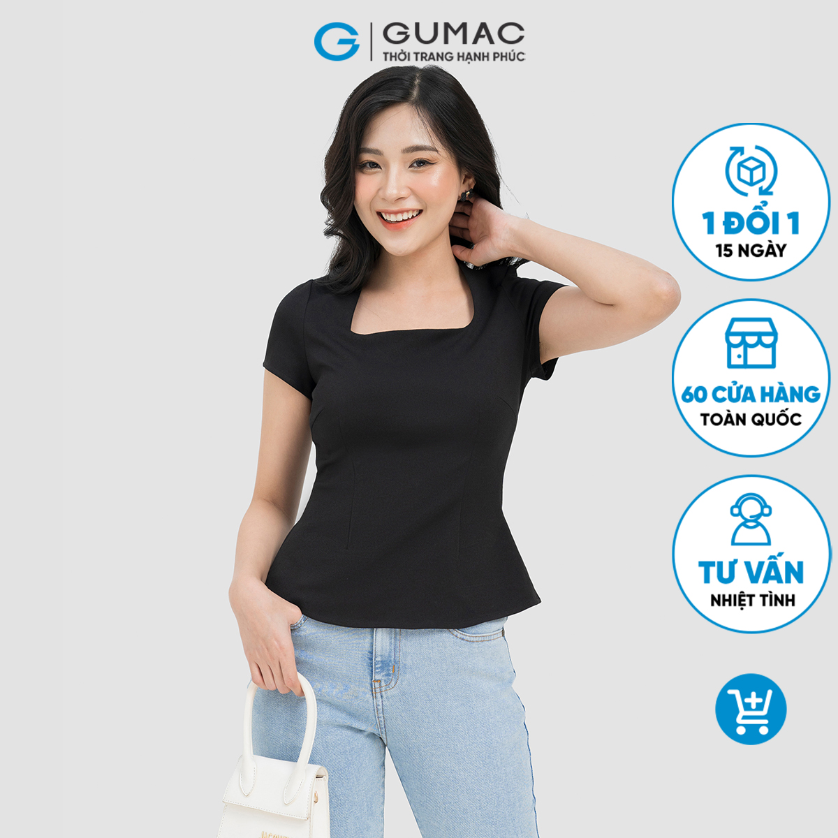 Áo kiểu cổ cách điệu GUMAC AD04021