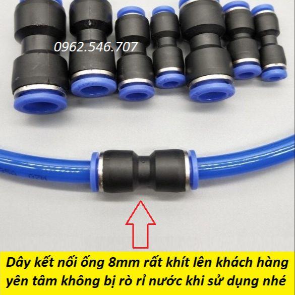 2 - 5 - 10 - 20 Cút đầu nối nhanh ống nhựa thẳng PU8 - Dây hơi đường kính 8mm