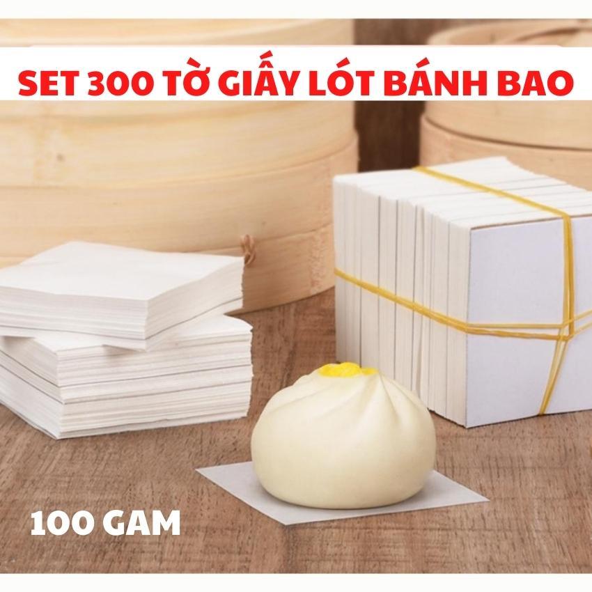 GIẤY NẾN LÓT BÁNH BAO SET 300 TỜ HÌNH VUÔNG Dụng Cụ Làm Bánh KT 10X10 CM 100 GAM - GIAYBBAO100G