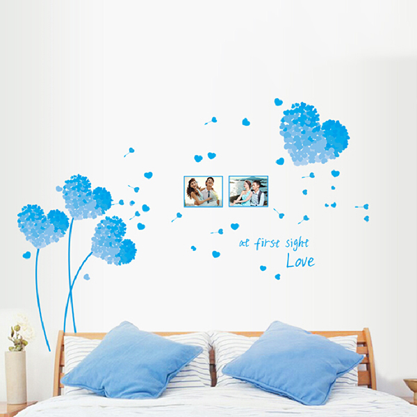 Decal Dán Tường Họa Tiết Trái Tim Xanh PK114