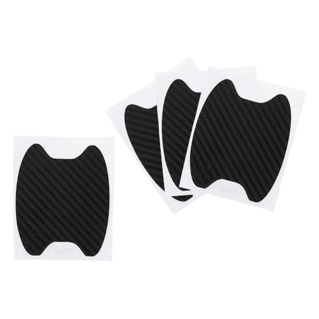 4 Pcs Carbon Fiber Anti Scratch Car Door Handle Protective Film