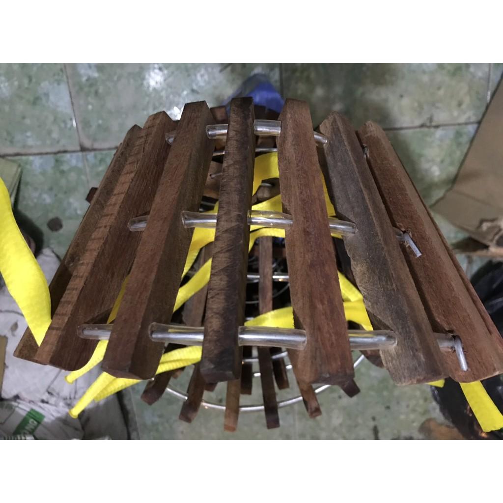 Combo 5 chậu gỗ sao đường kính 25cm với 5 móc và 5 túi đựng giá thể