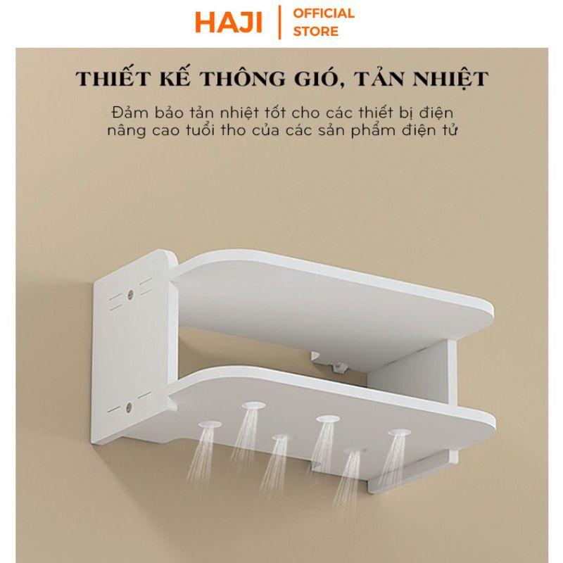 Kệ wifi treo tường, Giá treo đa năng chất liệu gỗ nhựa PVC chịu lực tốt dễ vệ sinh, không cần khoan tiện dụng C407/C375