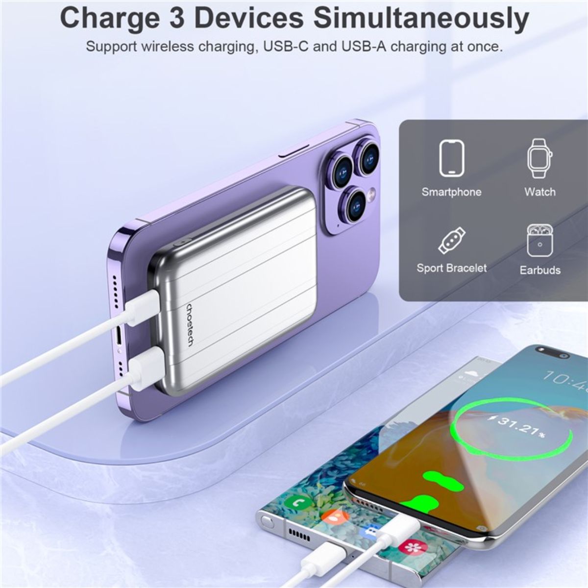 Pin sạc dự phòng Choetech B655 công suất 10w dung lượng 5000mAh (hàng chính hãng)
